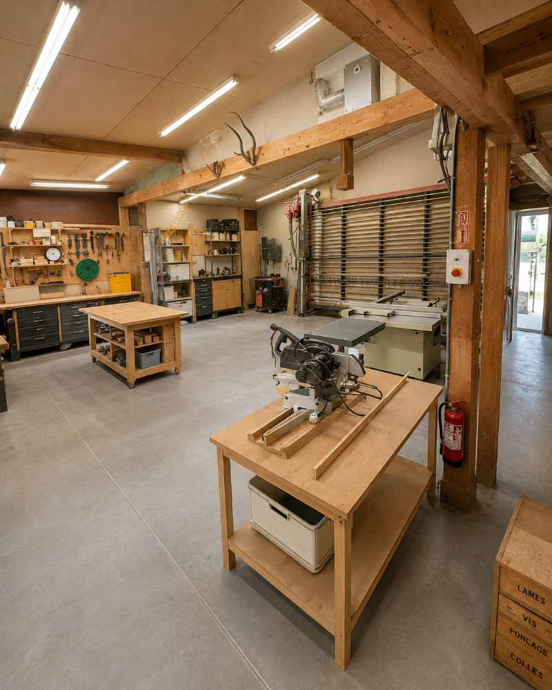 Atelier menuiserie — établis